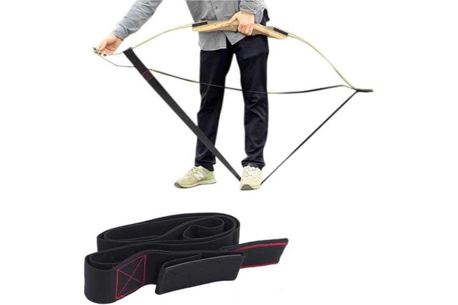 Azarxis Archery Bow Stringer Recurve Bows String Archery Bowstringer, Woven Tip Limb, Length 177cm, Width 4.9cm, Black