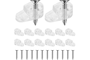 Abrazaderas de Vidrio soporte para Espejo, JUPSK 52 Piezas Abrazaderas de Vidrio de de Plástico, Pared Fijación para Colgar Espejo Soporte para Espejo sin Marco con Tornillos (B)