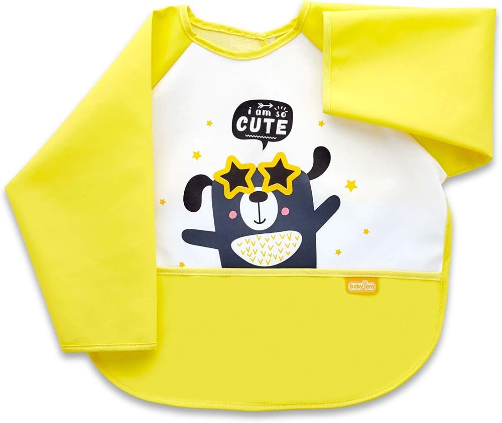 Babyjem Poli Muşamba Kollu Önlük (Sarı)