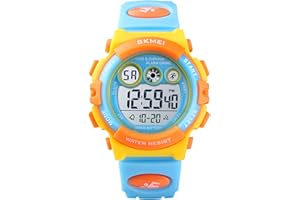 HMJIA Montre Enfant Garcon Fille pour 5-16 Ans, Montre Numérique Enfant étanche 5ATM avec Alarme/Date/Chronomètre/LED