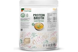 Energy Feelings Magic Broth 500 g/Brodo vegetale nutrizionale in polvere e fiocchi/Ricco di proteine 41% e fibre 13% / Brodo senza glutine e vegano senza zuccheri aggiunti