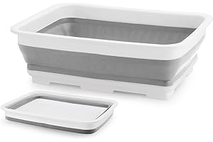 Beldray LA030191GRY vaschetta rettangolare pieghevole per il lavaggio della cucina, vassoio per ripostiglio compatto, roulotte/campeggio, Easy Store, Grigio