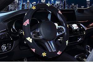 Mayco Bell Signora Coprivolanti Donne Ricamo Carina Copertura del Volante dell'automobile (Fiore)