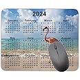 Natural Rubber Mouse Pad - Quality Creative Gaming Rectangle Personalized Desk Mouse Pad, 9.5 x 7.9 inches (2024 Flamingo Calendar)