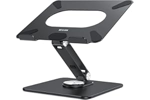 BESIGN LSX7 Supporto PC Portatile con Base Girevole a 360°, Supporto per Portatile Ergonomico, Supporto per Laptop Compatibile con Portatili da 10-15.6" (Nero)