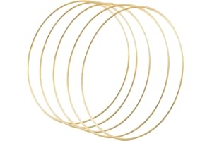 ‎SNTIEECR Sntieecr 5 Stück 50 cm Gold Metallring Floral Hoops Ringe Kranz Makramee Ringe für Floral Hoop Kranz Hochzeit Dekor, Traumfänger und DIY Handwerk