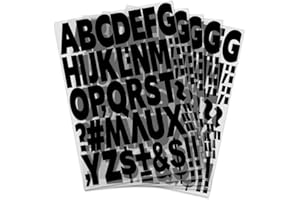 YIOOTOP 270 pcs 2 Inch Iron On Letters Heat Transfer Letters, Alphabets for Sport Jerseys T Shirts Team Name Clothes Slogan Printing DIY Crafts Decoration (10 Color Optional)(Black)