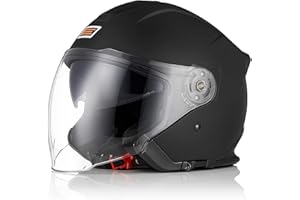 ORIGINE Casco Moto Jet Casco Moto Abierto Scooter para Mujer Hombre Adultos con Doble Visera Homologado ECE