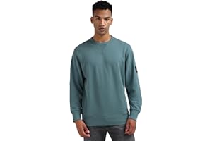 Calvin Klein Jeans Męska bluza BADGE CREW NECK J30J323426, niebieski, XXL, Niebieski (Północny Atlantyk), XXL