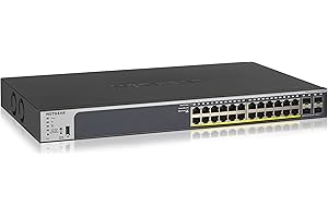 ‎NETGEAR NETGEAR GS728TP 28 Port Gigabit Ethernet LAN PoE Switch Smart (Netzwerk Switch Managed mit 24x PoE+ 190W, 4x 1G-SFP, Desktop oder 19 Zoll Rack-Montage, ProSAFE Lifetime-Garantie)