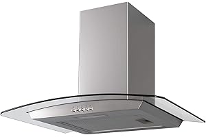 SIA CGH60SS 60cm Stainless Steel Curved Glass Chimney Cooker Hood Extractor Fan