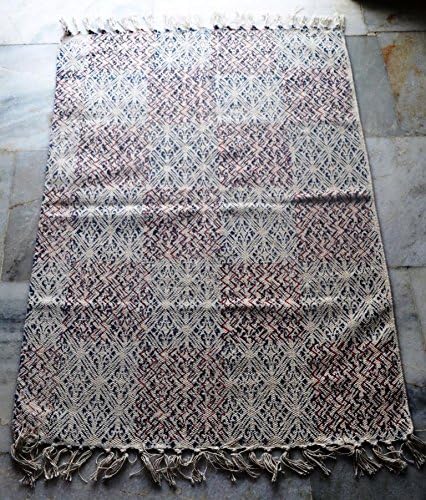 silkroude Indian Rug Indian Cotton Kilim Rug Block Print Turkish Kilim Rug Dhurrie Hand Print Rug