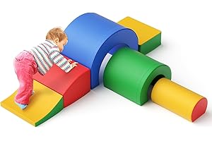 Aoykkii Toddler Climb and Crawl Foam Play Set, Educational Soft Climbing Blocks, Baby Soft Play Equipment for Climbing, Sliding, Crawling for Toddler Indoor Play Equipment (Colorful)