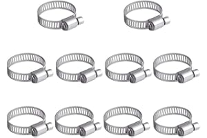 MINDWISSUP 10Pcs Hose Clips 16-25mm Jubilee Clips Adjustable 304 Stainless Steel Hose Clamps Worm Drive Pipes Hose Clamps Clips