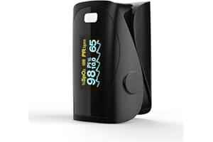 Pulse Oximeter PRCMISEMED Pro Sports and Aviation Finger-Unit Spot Check Oxygen Monitor Finger with Lanyard (OLED,Black)
