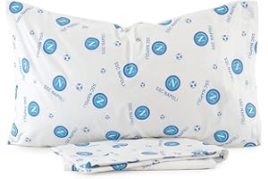 Carillo Lenzuola SSC Napoli Completo Ufficiale per Letto Singolo con Scudetto N840 Bianco
