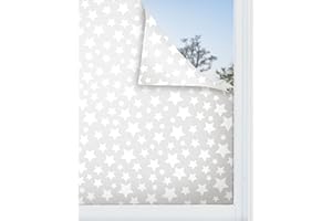 Panorama Vinilo para Ventanas Estrellas Color Gris 60x200 cm - Vinilos para Ventanas Adhesivo - Vinilo Opaco para Cristal - Pegatina Privacidad - Vinilo Ducha - Vinilo Translúcido para Cristales