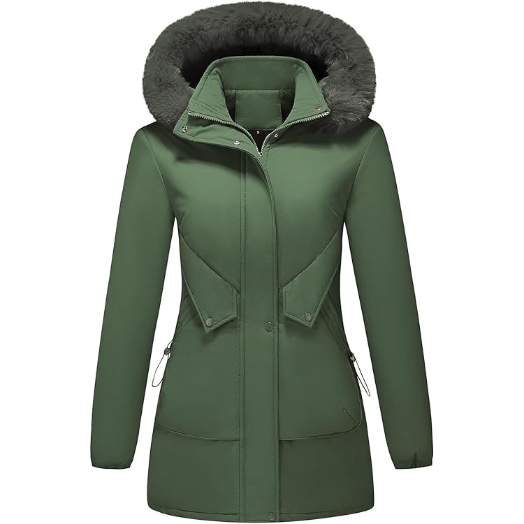 JOTT Doudoune Matelassée D'hiver Pour Femme Avec Capuche En Fourrure Et