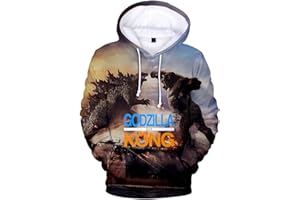 Silver Basic Film di Godzilla vs Kong Maglia Cosplay Godzilla Costume Felpa con Cappuccio per Bambini e Ragazzi