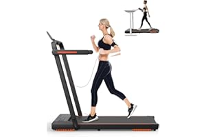 Dskeuzeew Folding Treadmill Walking Pad, APP & Remote Control Under Desk Treadmill with 2.5HP Motor, Bluetooth Speaker, LED Display and Shock Absorption, 1-12km/h Adjustable Speed