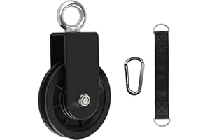 LFJ Rolka zwrotna, linka stalowa z pasem do huśtawki, karabińczyk, wciąg do samodzielnego wykonania, linka 90 mm z uchwytem mocującym w kształcie litery U (1 sztuka)