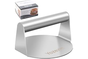 Yozexin Smash Burger Press，Stainless Steel Burger Press, 5.5 inch Round Burger Smasher,Heavy Duty Burger Smasher，BBQ Griddle Accessories for Bacon H