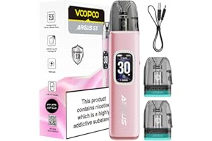 SURVIVAL BOYZ Voopoo Argus G3 Vape Kit (Diamond Pink) - 9 Colours to choose from - 45 Min Fast Charge 30W /1500mAH, Compatible will all Argus Pods - No Nicotine (Diamond Pink)