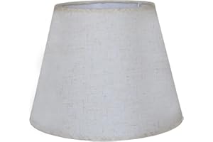Sinta Lampenschirme 22cm/8.6 Inch Baumwolle Stoff Moderne Ersatz Lichtschirm Lampenschrim für E14/E27 Ersatzschirm Tischlampe Nachttischlampe Wandlampe,Linen