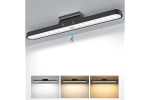 TOPPLEE Luce Armadio LED con Sensore di Movimento 2500mAh Luce LED Sottopensile USB Ricaricabile Lampada da Scrivania Senza Fili Magnetica Controllo Touch Dimmerabile Luce Notturna per Sottopensile - Nero
