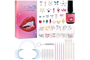 LAKPYN 174 pcs Strass Dentaire, Avec 155 Strass Dent Kit Dentaire Professionnel, Colle avec Lumière UV, DIY Kit pour Débutan, pour Fêtes de Maquillage Célébrations