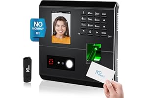 NGTeco MB1 Reloj de fichar,Control horario empleados，Máquina de fichar en la Oficina con reconocimiento Facial, escáner de Huellas Dactilares, RFID y Tarjeta Pin (English)