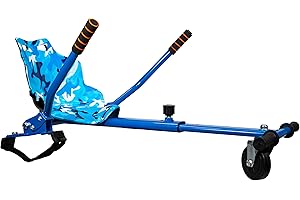 IROLLERS Hoverkart Super Fast Camo Blue Racer Hover kart Attachment Adjustable Gokart For Smart Self Balance Heavy Duty Frame Scooter Fits 6.5 Inch, 8 Inch and 10 Inch Board