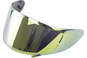 Guajiro - Visera Compatible con SHOEI CWR | NXR - RYD - X-SPIRIT III - Z7 - Rf1200 - X14 | Pantalla Casco Moto con soporte Pinlock Antivaho y sistema Tear-off | Policarbonato Reforzado (Oro)