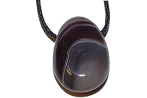 JANNI-SHOP-ANHÄNGER Botswana Achat Anhänger Trommelstein flach ca. 30 x 20 mm mit Bohrung: ca 2,5 mm schöne naturfarbene Maserung.(4206)