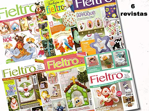 Pack oferta 6 revistas de Fieltro paso a paso + 1 tela 50 x 50 cm de regalo