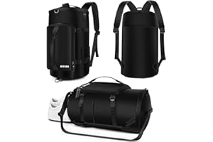 Sac de sport pour homme et femme - Sac de voyage avec compartiment à chaussures MIYCOO, noir, 42L, Sports