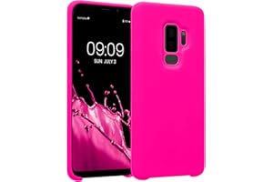 kwmobile Carcasa Compatible con Samsung Galaxy S9 Plus Funda - Case TPU y Silicona antigolpes - Apto Carga inalámbrica - Rosa neón