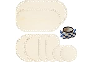 TXXATX 8 Stück Taschenboden zum Häkeln Rund Oval Holzboden für Häkelkorb Korbboden zum Häkeln für Häkelkorb Korb Häkeln Heimdekoration DIY Korb Webbedarf Basteln