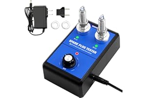 OBDRESOURCE Zündkerzen Tester Auto, 110V/220V Zündkerzen Prüfgerät, Mit Doppeltes Loch Test Kfz-Zündkerzenprüfgerät, Einstellbare Drehzahl (0-6000 U/min), Inkl Adapter Für Zündkerzen Ideal Für 12V-Fahrzeuge
