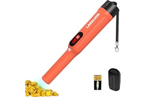 Pinpointer Metal Detector, LASELION Impermeabile IP68 Portatile Pin Pointer a 360° con Luce LED e Batteria 9V, Marsupi e Fasce da Collo
