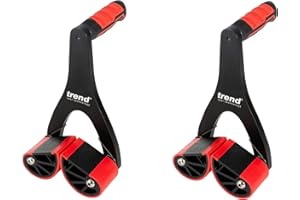 Trend Panel Carrier Set for Doors, Worktops & Sheet Materials, Pair of Self-Adjusting Lifting Tools for Materials up to 65 mm Thick, 75 kg Capacity Each, Non-Slip Rubber Jaws, P/CARRIER/2
