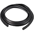 sourcing map U Channel Edge Trim, 4.9ft Length Rubber Guard Seal Strip Edge Protector Flat Fit for 2.5-3mm Edge, (9/32" W x 25/64" H) Black