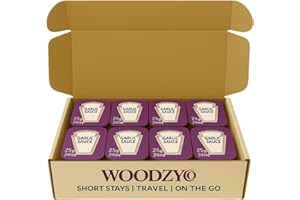 WOODZYCO 10 x 25ml Garlic Dip Pots – Individually Packaged Creamy Garlic Sauce Portions – Ideal for Airbnb, Short Stays, Travel, Camping & Takeaways – 10 Pack