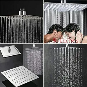 TOTAL HOME :8'' Stainless Steel Square Rain Shower Head Rainfall Bathroom Top Sprayer Tool