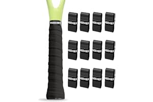 Ogeenier Lot de 12 Grips de Tennis Auto-adhésifs antidérapants et Anti-Transpiration pour Raquette de Tennis Overgrip Padel, Tennis, Badminton, Raquette de Squash