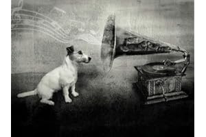 1art1 Chiens Poster His Master's Voice, Jack Russell Terrier Affiche Reproduction 80x60 cm