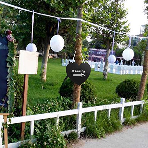 MagiDeal Memotafel Küche Herz Wandtafel Kreide Küchen-tafel Landhaus Kreidetafel DIY Unterzeichnen Party Zubehör - 5