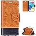 Produktbild FNBK Galaxy A5 2016 Hülle Leder,Samsung Galaxy A5 2016 Handyhülle Orange,Tasche Krokodil Ledertasche Slim PU Leder Wallet Flip Case Klapphülle Ständer Kartenschlitz Silikon für Samsung Galaxy A5 2016