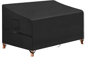 Kovshuiwe Funda Protectora para Banco de 2 Plazas,Fundas Impermeables para Sofás de Jardín,Cubierta Protectora de Muebles,a Prueba de Viento,y Anti-UV,Tela Oxford 420D Transpirable(131x69x65/89 cm)