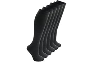 Bonjour Ritorno a scuola 6 paia di calze alte fino al ginocchio in cotone per bambini